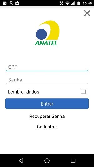 Cadastrar usuário Anatel Consumidor
