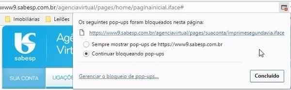 Desbloquear pop-up – Google Chrome
