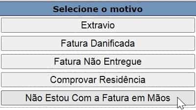 Motivo da solicitação da segunda via CELPE