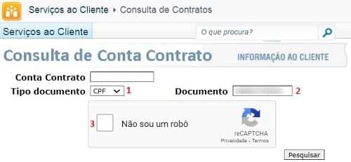 Consulta de Conta Contrato CELPE