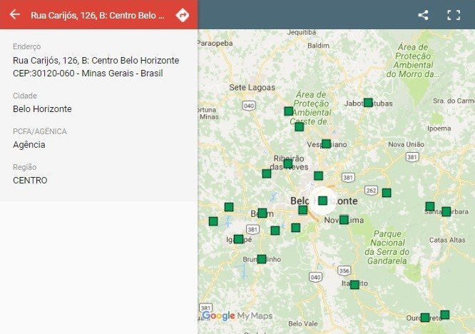 CEMIG Atende – Pesquisa de Agências CEMIG pelo mapa