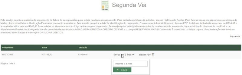 Agência virtual CEMIG – 2ª via CEMIG por e-mail