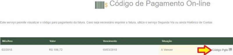 CEMIG Atende – Código de pagamento on-line CEMIG