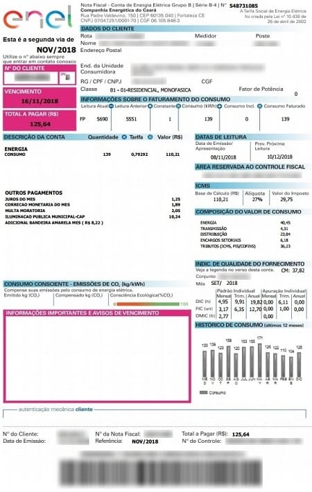 Enel RJ – 2ª via gerada