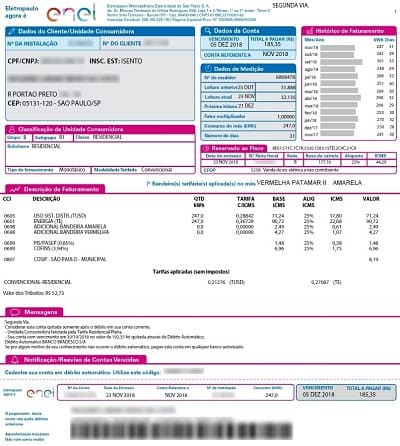 Enel SP – Fatura (2ª via)